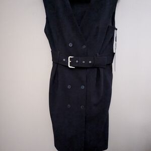 Calvin Klein Black Belted Mini Dress